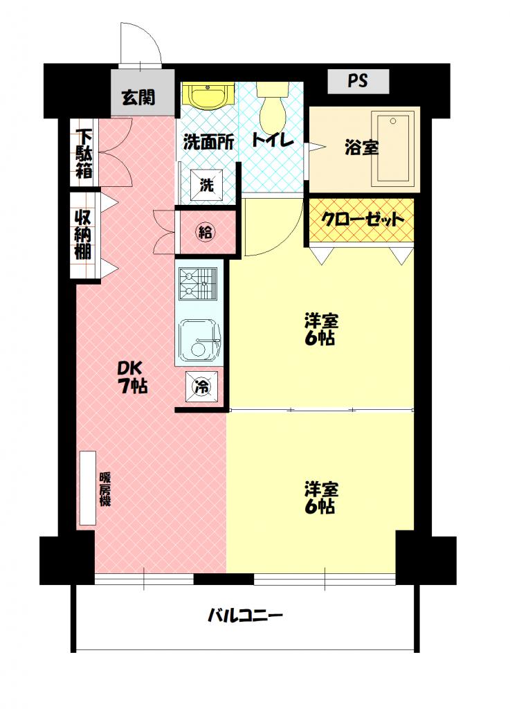 シャンノール平和通404間取図