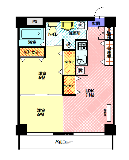 シャンノール平和通707間取図