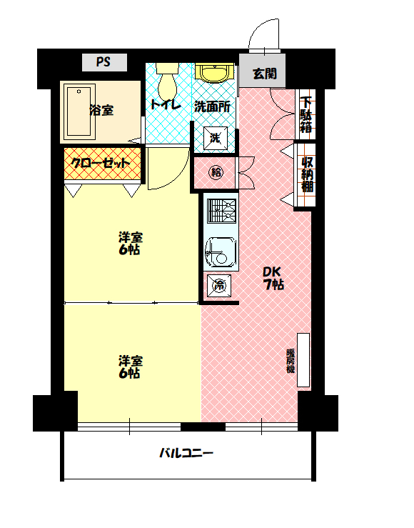 シャンノール平和通405間取図