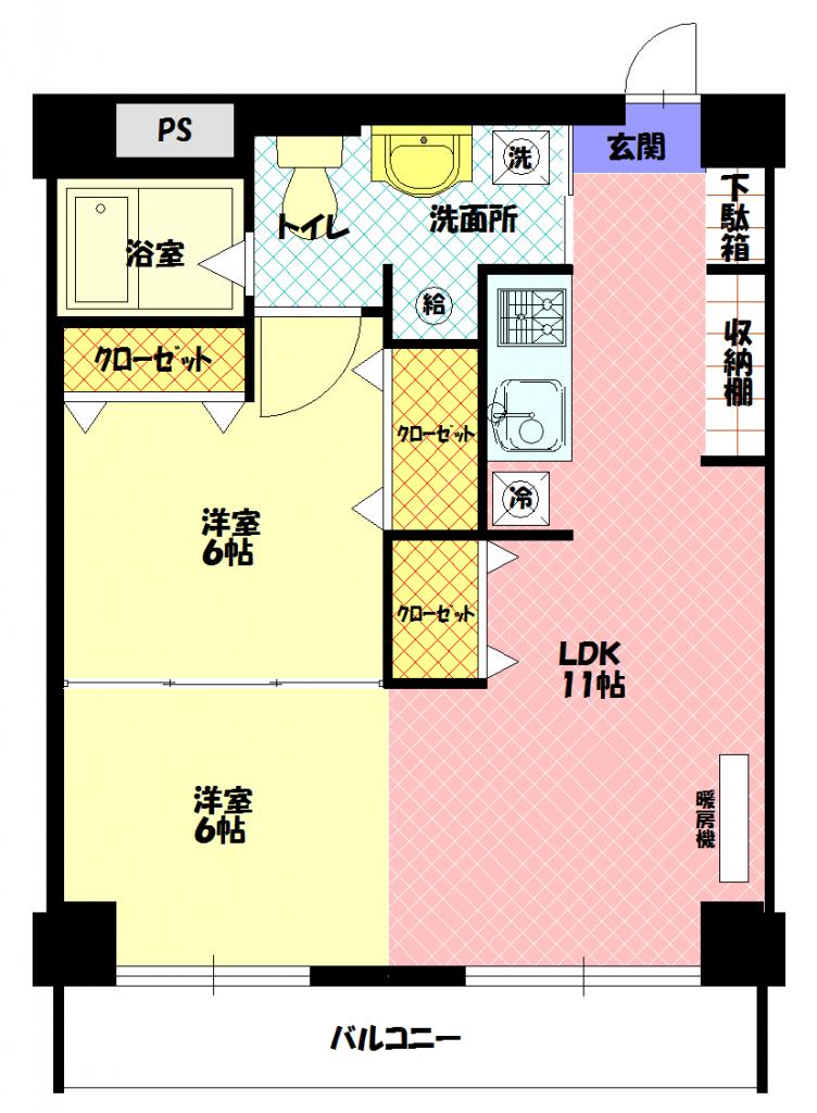 シャンノール平和通806間取図
