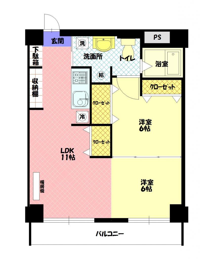 シャンノール平和通906間取図