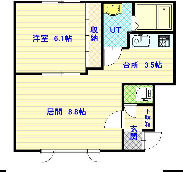 アヴァンティＢ棟210間取図