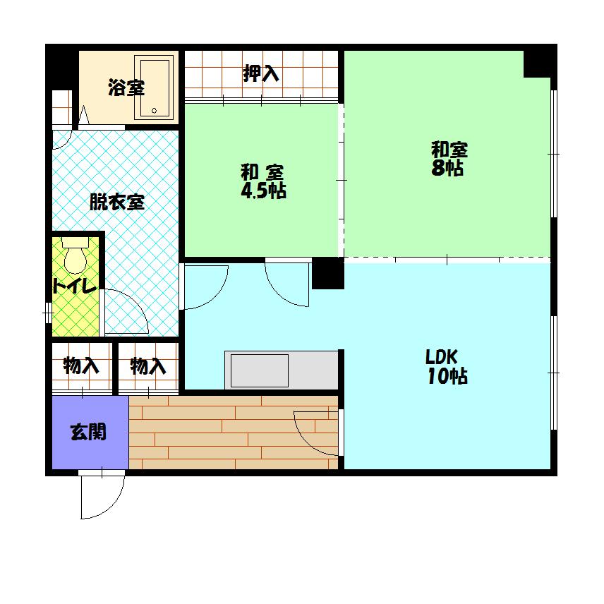 ２条ハイツ３Ｆ３間取図