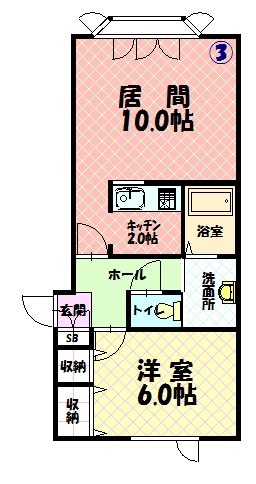 レストクローヴ103間取図