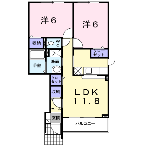グレイスヴィラサンヨーI104間取図