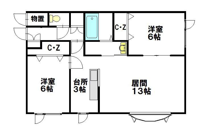 ノースアコード新富Ａ205間取図