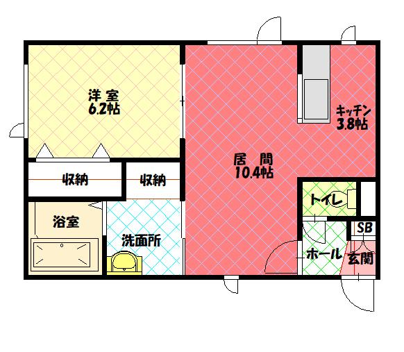 神楽４・１２　エコワンハウス201間取図