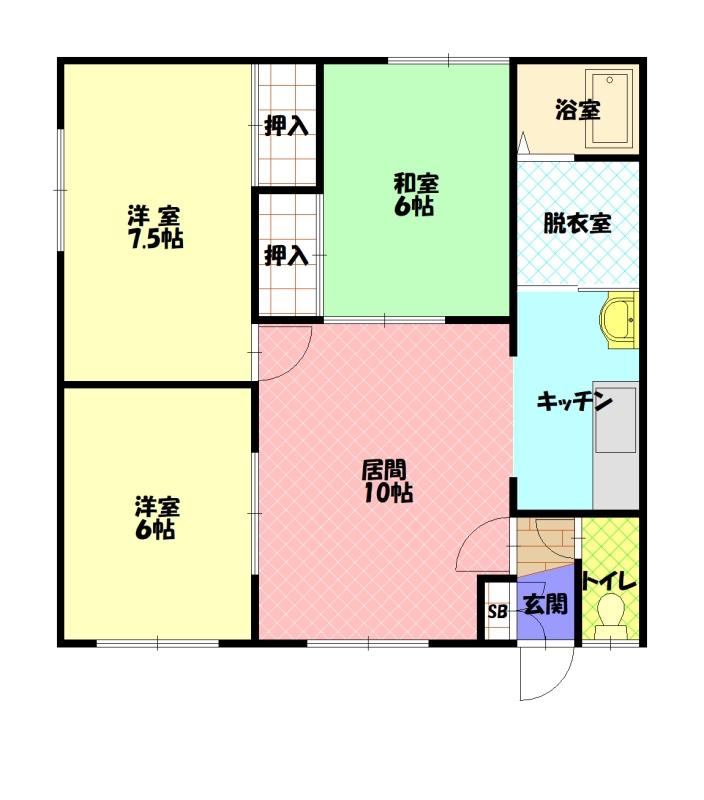グリーンハウス川端102間取図