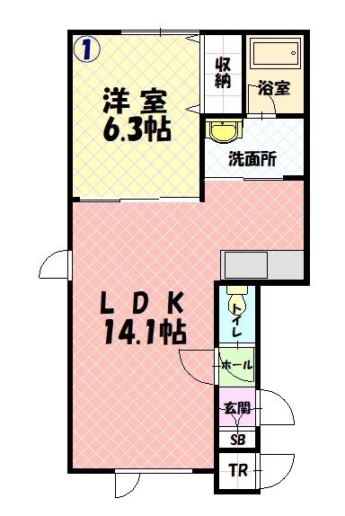 ハピネス聖園A101間取図