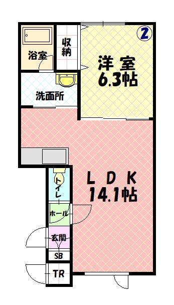 ハピネス聖園A102間取図