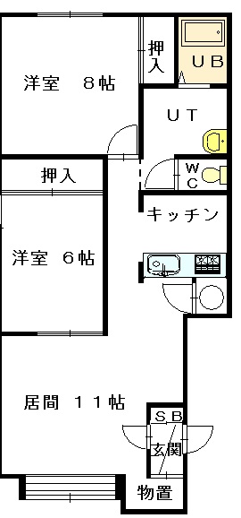 リンツＥ棟211間取図