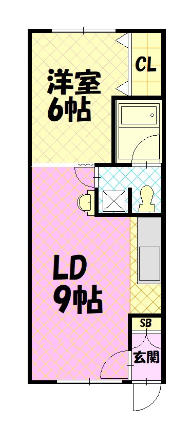 スカイハイツ大町２－２210間取図