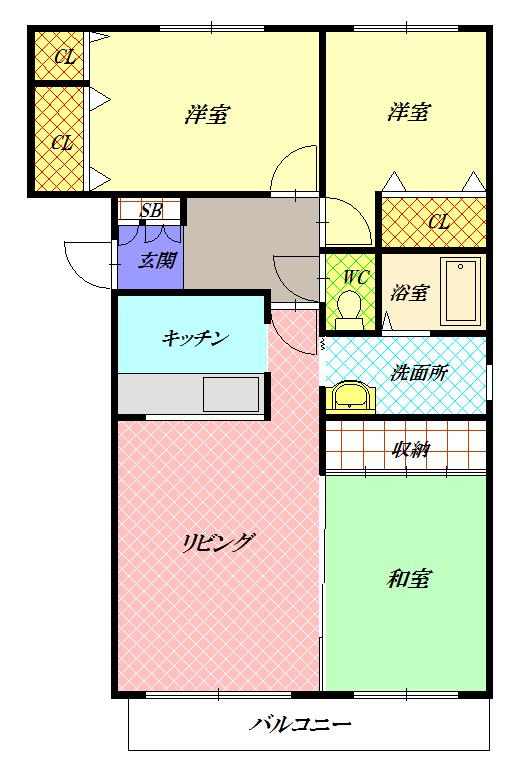 エスティウメダＡ302間取図