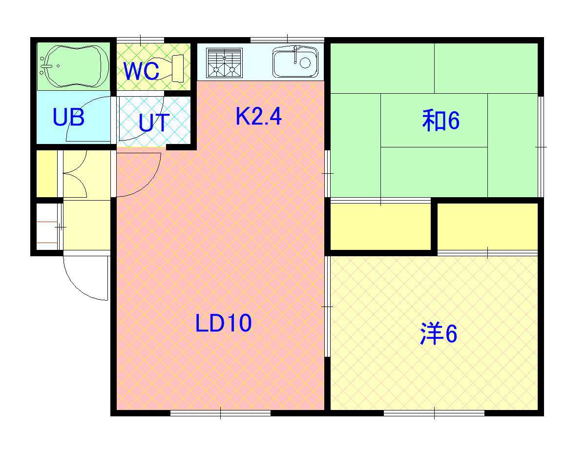 ハイツミサワ2F-D間取図