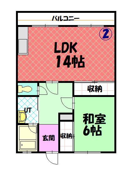 ７．１６コーポ１０２間取図