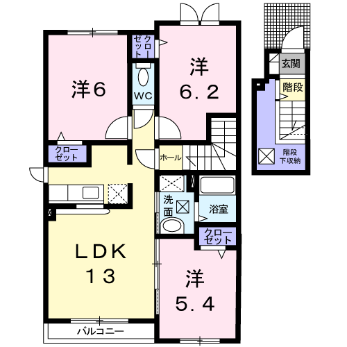 カームリーメムＢ204間取図