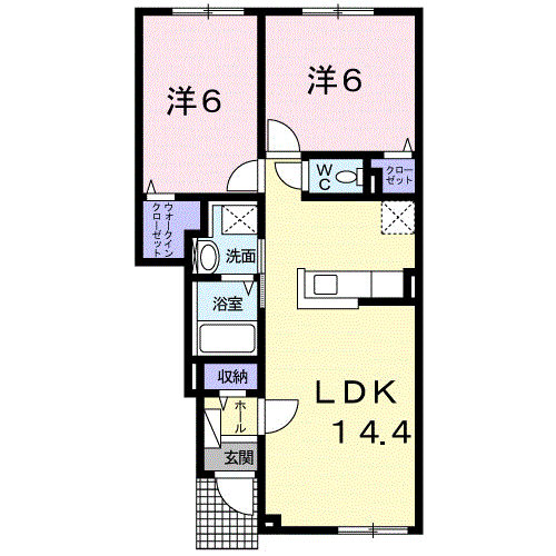 ベルソレイユⅡ102間取図