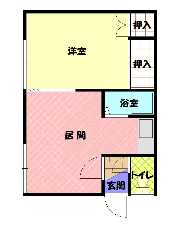 旭町１１３ハイツＡ201間取図