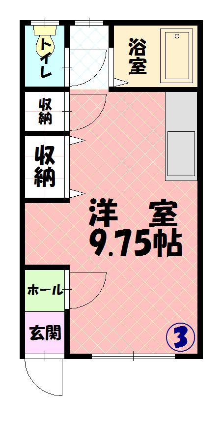 フローラルハイツ3間取図