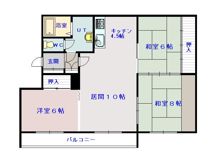 豊岡３・８ハイツ206間取図