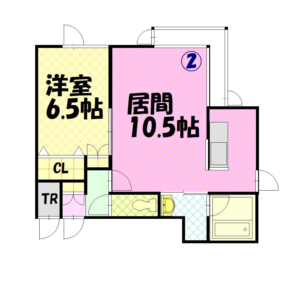 クローバーＡ棟203間取図