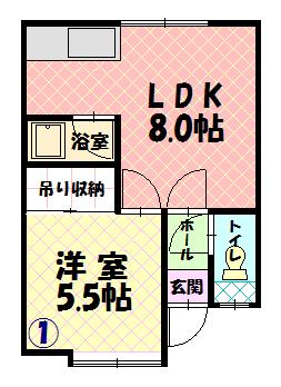 メゾンリバーサイド101間取図