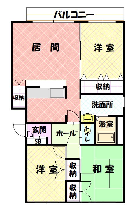 ワックスウィング東光Ｂ202間取図