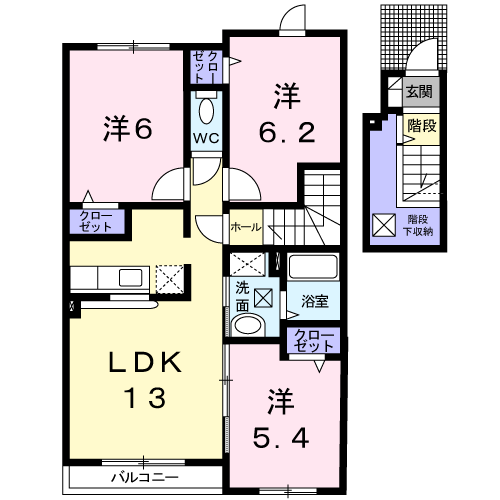 カームリーメムＡ202間取図