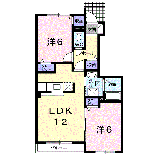 カームリーメムＡ102間取図