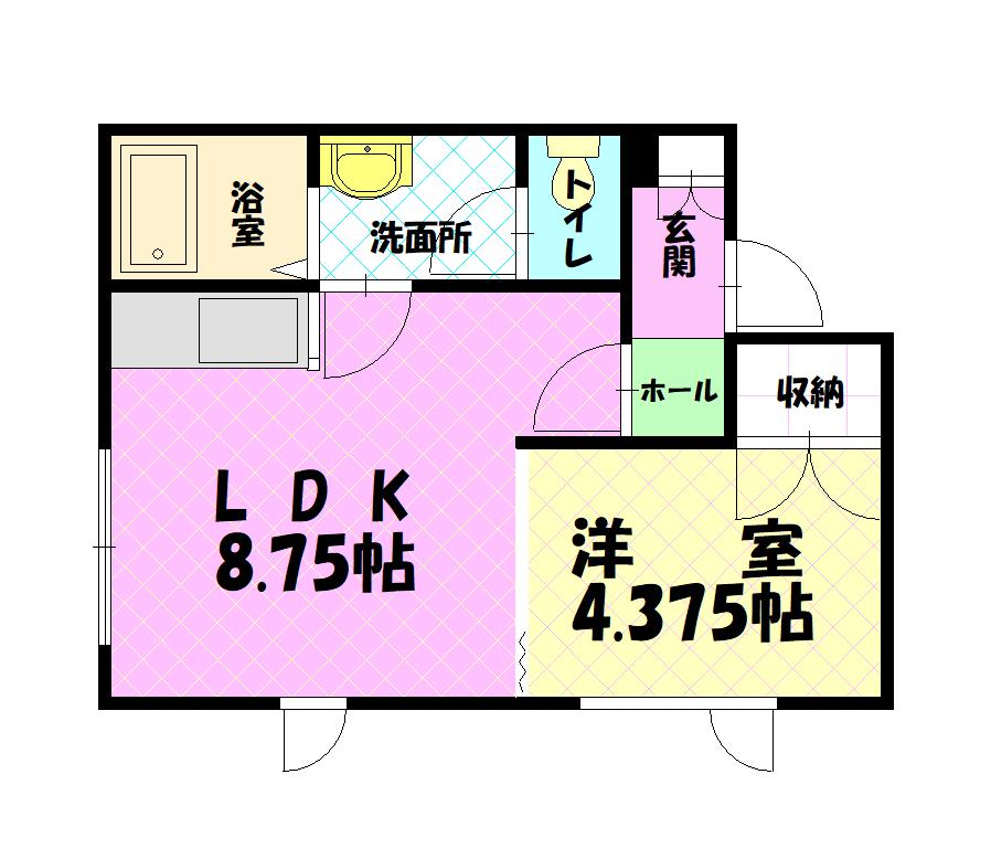 粧和コーポ101間取図