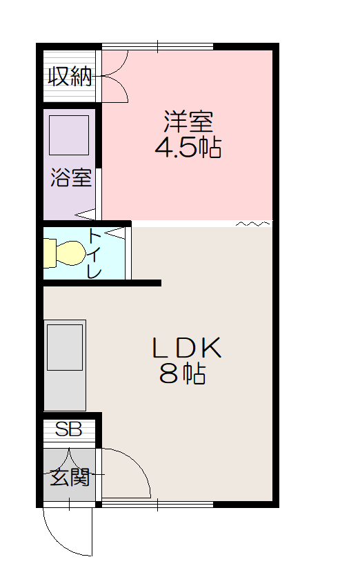 コーポサンヒルD間取図