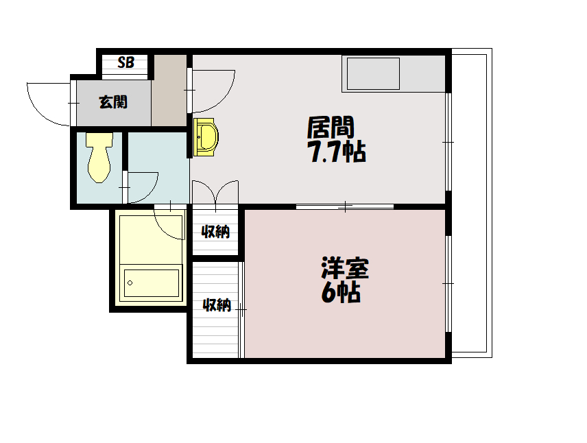 ロータリーハイツ403間取図