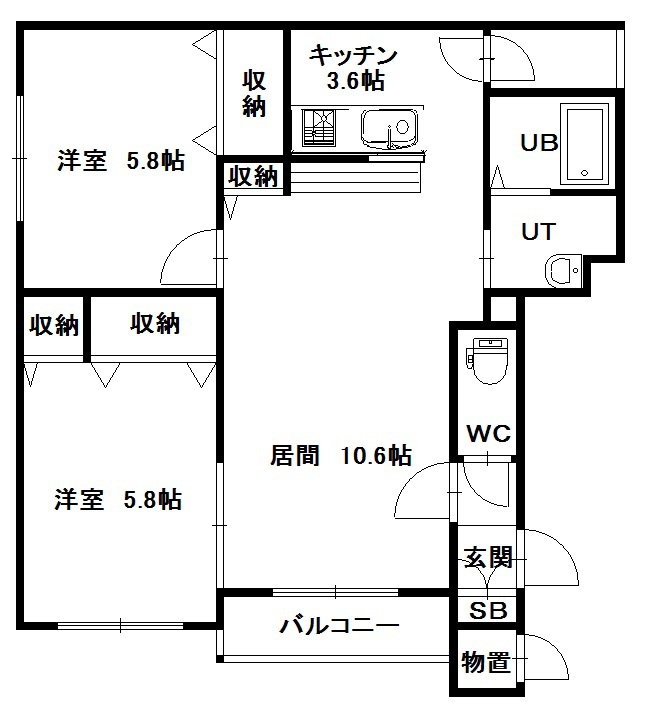 シティーコートアイリス101間取図