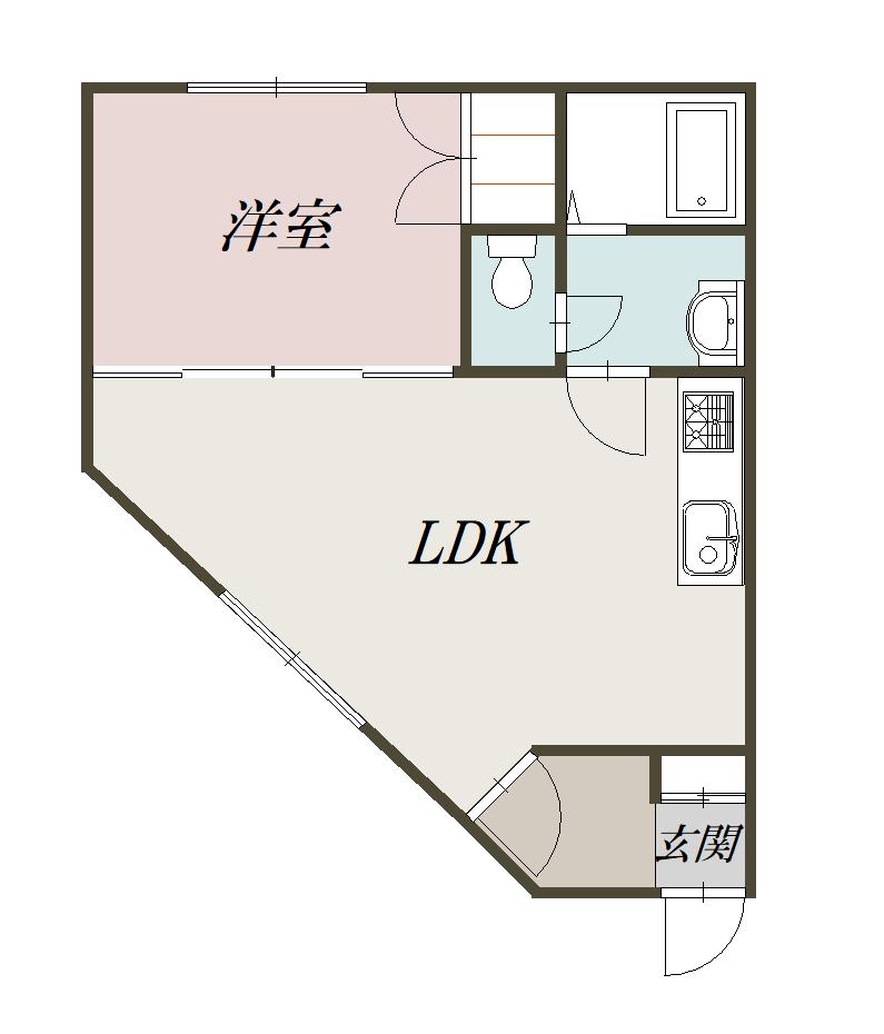 アースコーポ201間取図