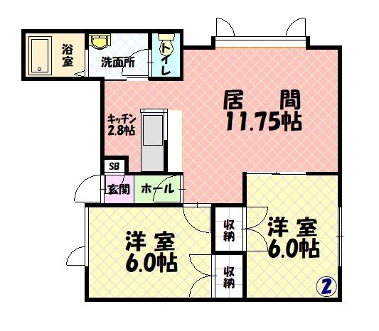 ハイム北欧館Ｂ202間取図