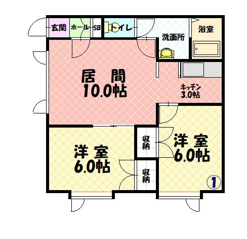 ハイム北欧館Ｂ201間取図