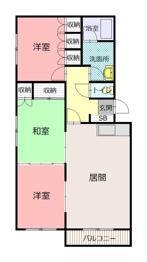 すみのい第１コーポ302間取図