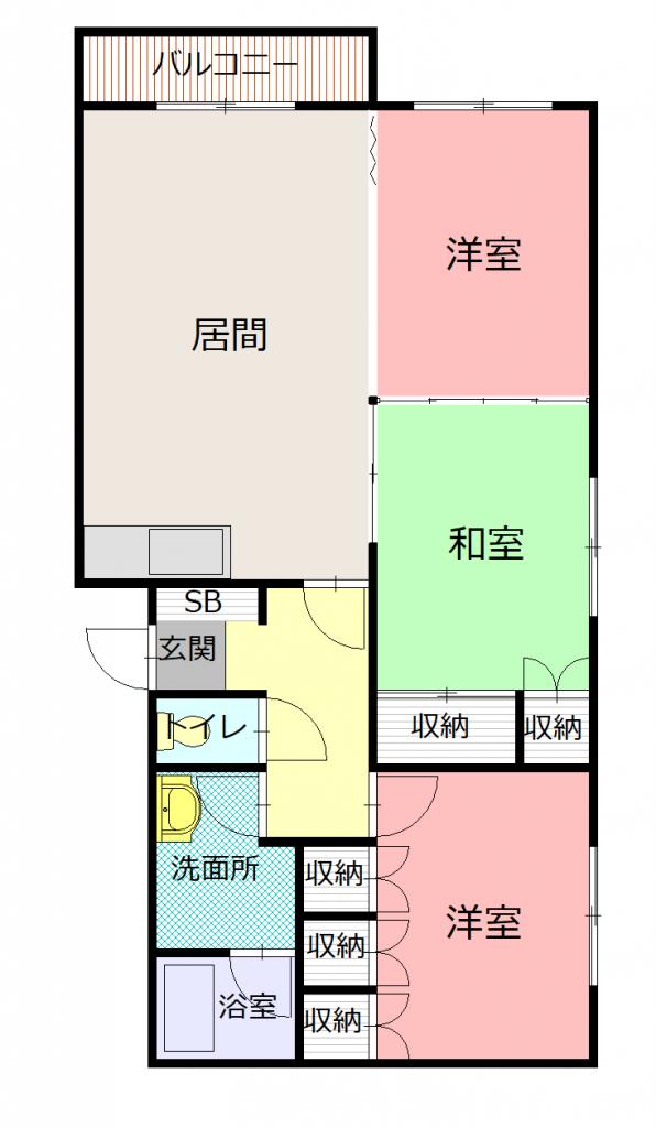 すみのい第１コーポ205間取図