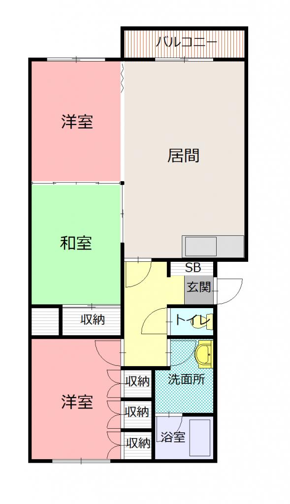 すみのい第１コーポ403間取図