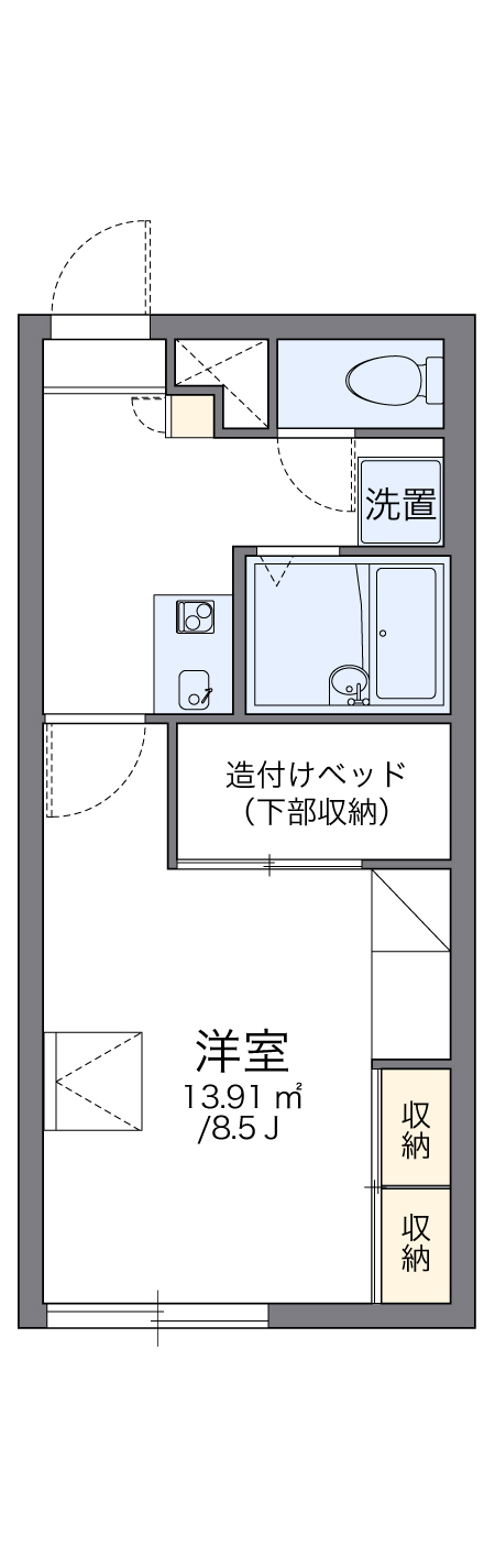 レオパレスドリームハイツⅢ102間取図