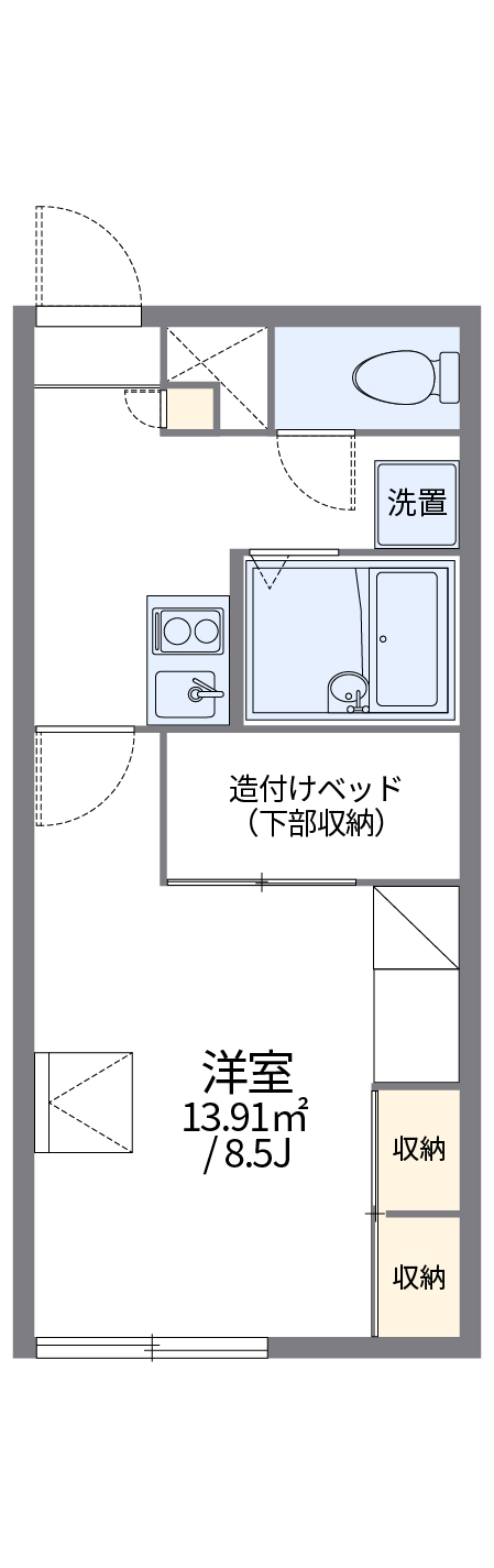 レオパレスプラータⅠ209間取図
