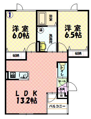 すずらん201間取図