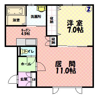 グランビュー本町102間取図