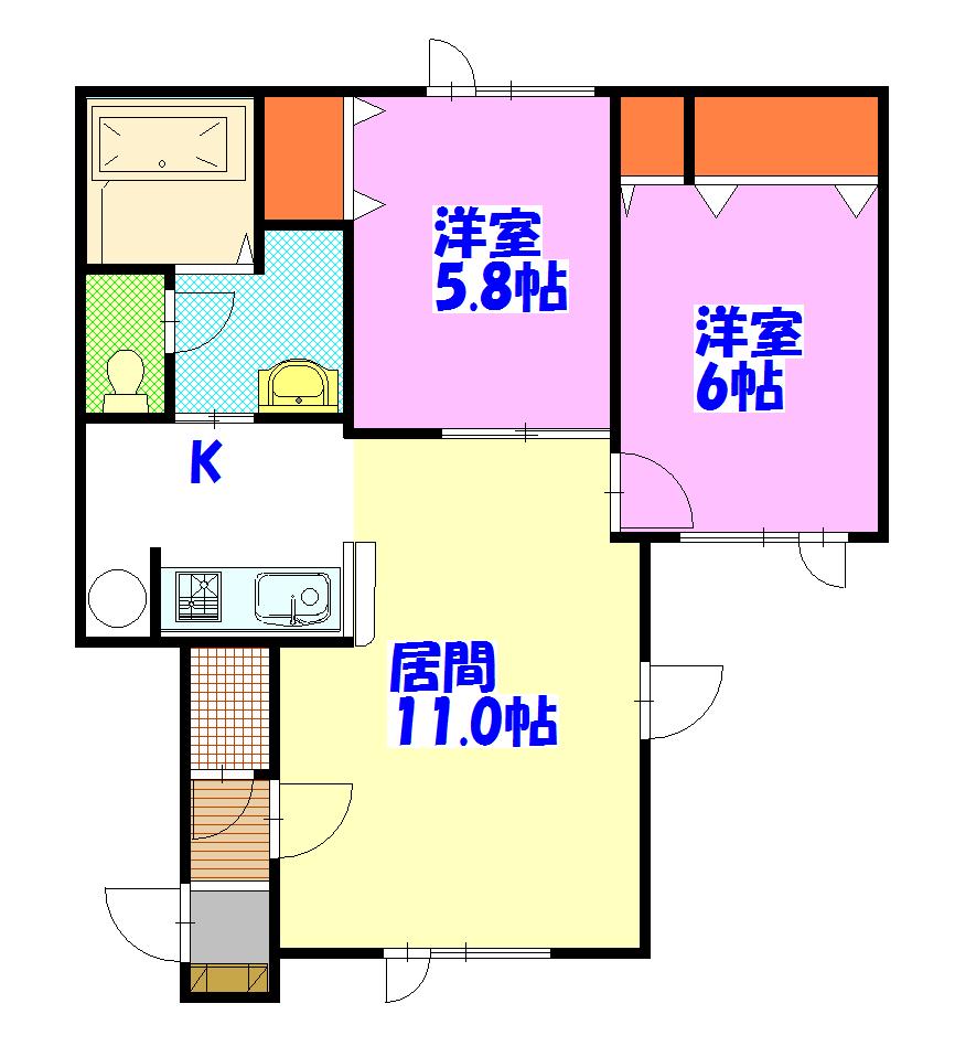 ベルシティ102間取図