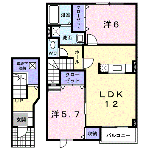 カナールヴィレＢ202間取図