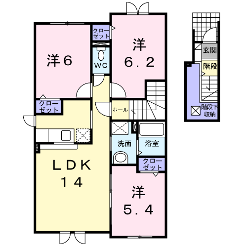 メゾンドソレイユ２０４間取図