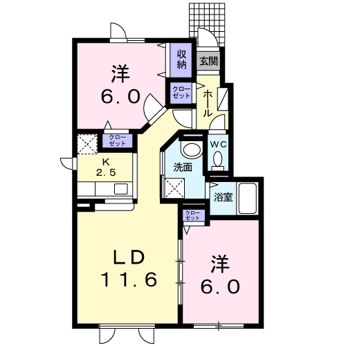 カームリーメムＣ103間取図