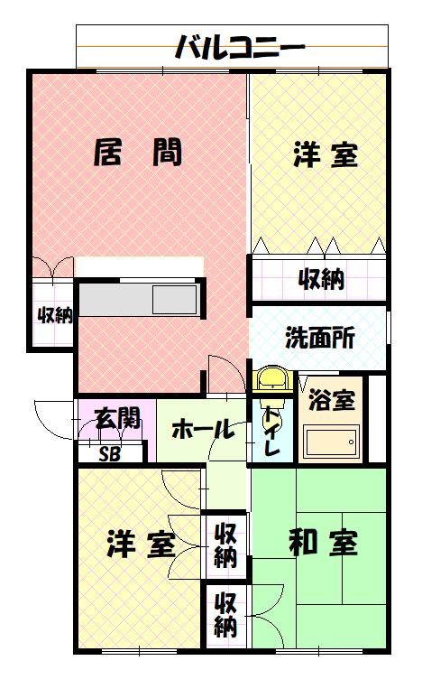 ワックスウィング東光Ａ302間取図