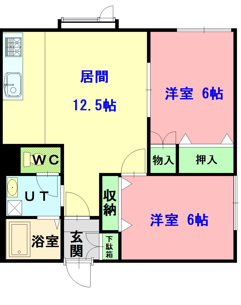 ハイツアプリコット102間取図