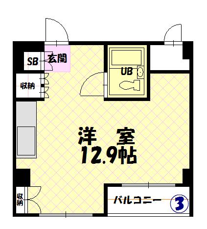 アネックスプラザ６条ビル303間取図